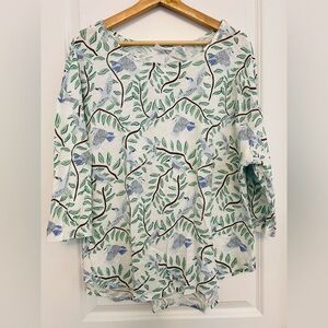 Cynthia Rowley Botanical Print Long Sleeve Top